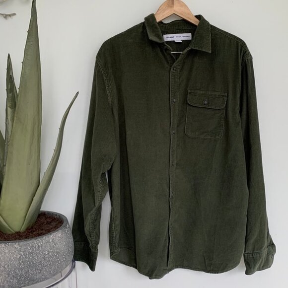Old Navy Regular-Fit Corduroy Shirt Matcha Green XL - Picture 4 of 7